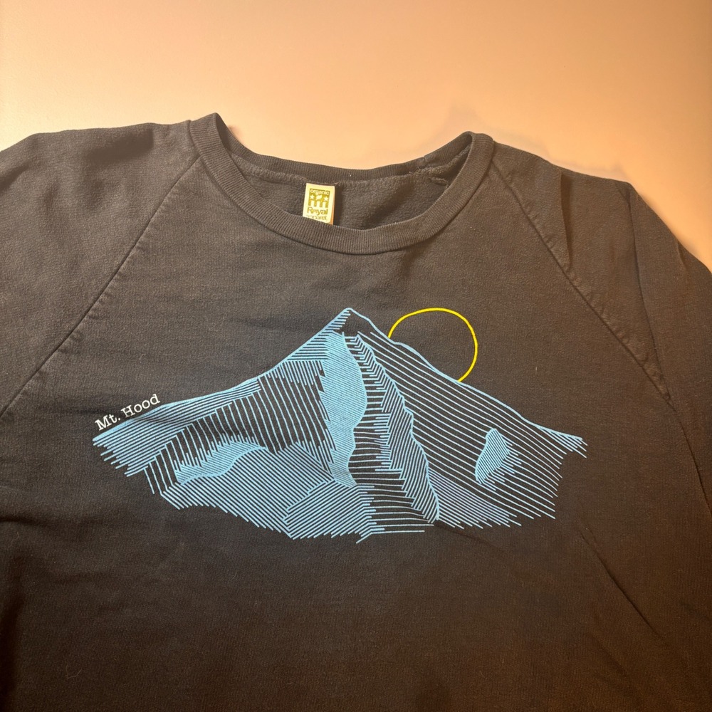 Royal Apparel Mt Hood Organic Cotton Sweatshirt Black‎ Mens Large USA Made